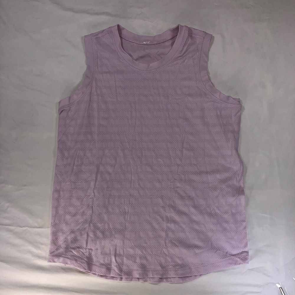 DSG Womens Lavender Purple Perforated Mesh Sleeveless Activewear Tank Top L